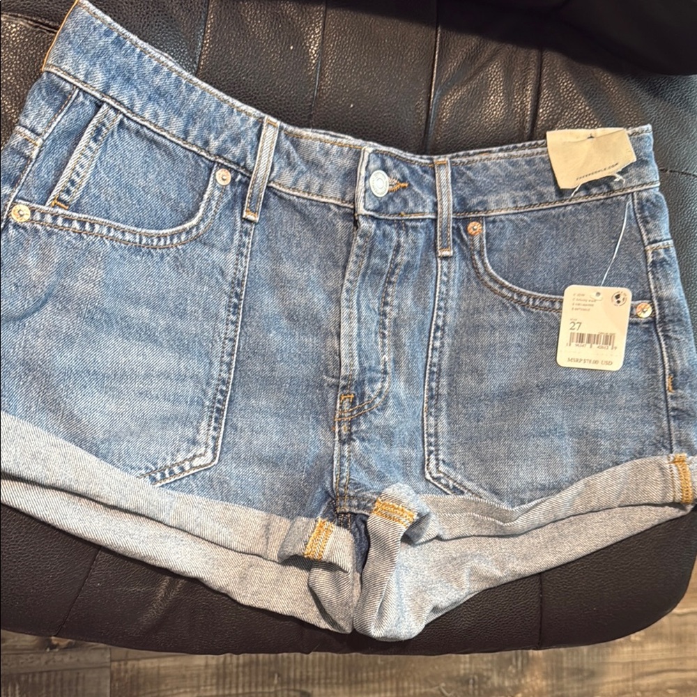 Free People Light Blue Jean Shorts